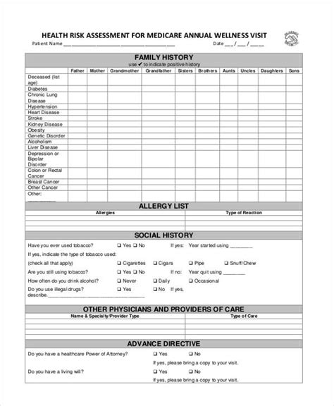 FREE 45+ Sample Health Assessment Forms in PDF MS Word