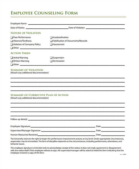 FREE 48+ Counseling Forms in PDF MS Word