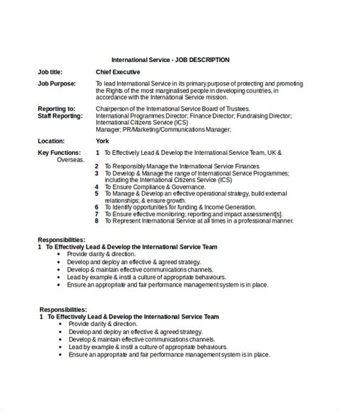FREE 49+ Sample Job Descriptions in PDF MS Word