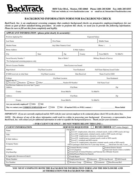 FREE 5+ Background Check Information Forms in PDF MS Word