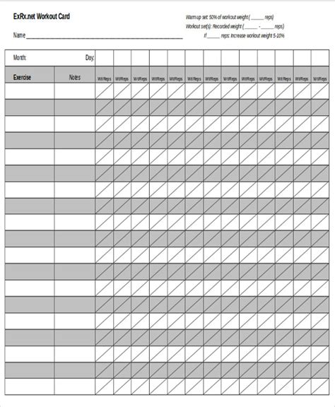 FREE 5+ Blank Workout Sheet Samples in MS Word PDF