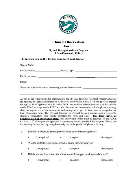 FREE 5+ Clinical Observation Forms in PDF MS Word