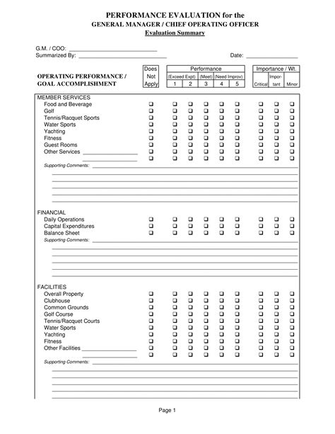 FREE 5+ General Manager Evaluation Forms in PDF
