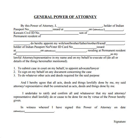 FREE 5+ General Power of Attorney Forms in PDF MS Word