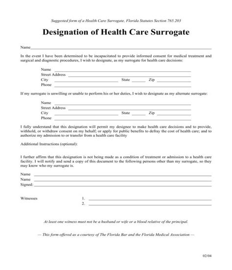 FREE 5+ Health Care Surrogate Forms in PDF