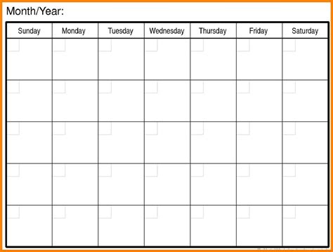 FREE 5+ Printable Blank Calendar Samples in MS Word PDF