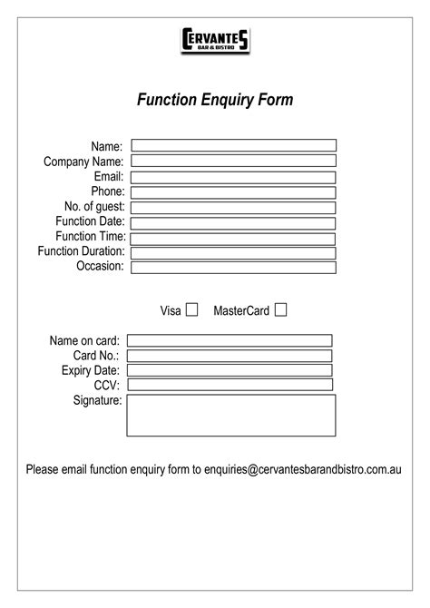 FREE 5+ Restaurant Enquiry Forms in PDF