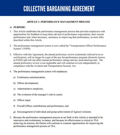 FREE 5+ Sample Collective Bargaining Agreement Templates in PDF MS Word