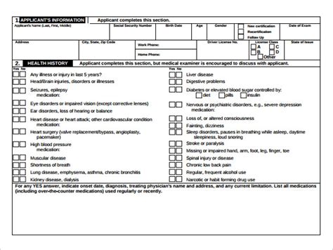 FREE 5+ Sample DOT Physical Forms in PDF