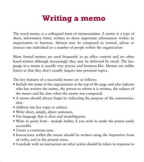 FREE 5+ Sample MS Word Memo Templates in PDF