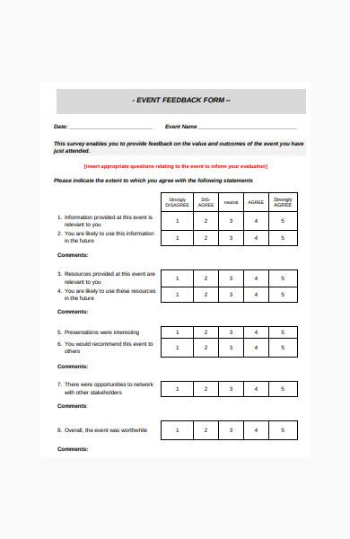 FREE 51+ Feedback Forms in PDF MS Word Excel