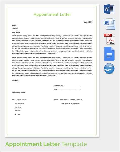 FREE 51+ Sample Appointment Letter Templates in PDF Google DOC
