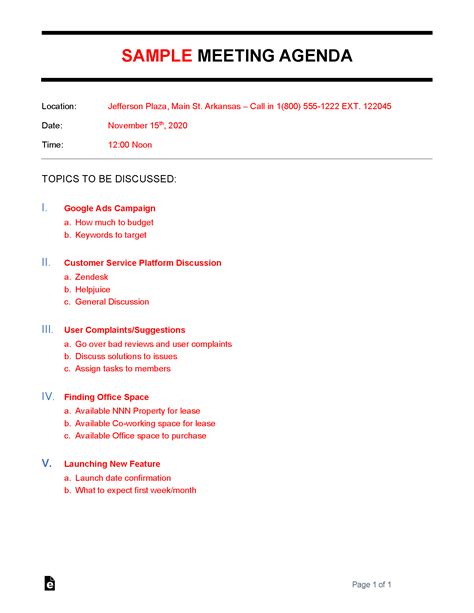 FREE 53+ Sample Agendas in PDF MS Word