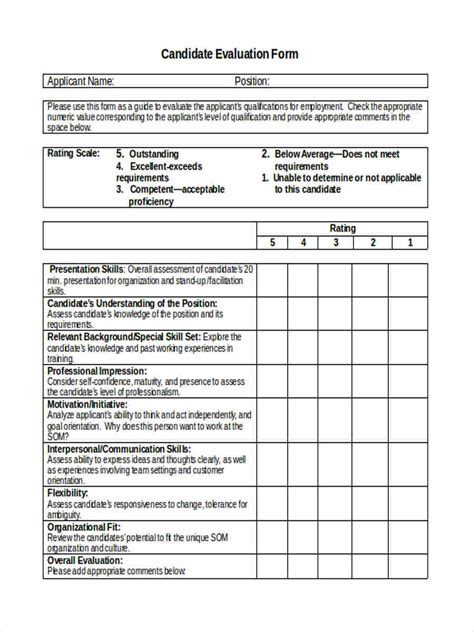 FREE 56+ Evaluation Forms in PDF MS Word Excel