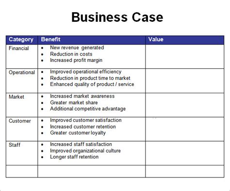 FREE 6+ Business Case Samples in PDF MS Word