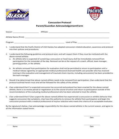 FREE 6+ Concussion Acknowledgment Forms in PDF MS Word