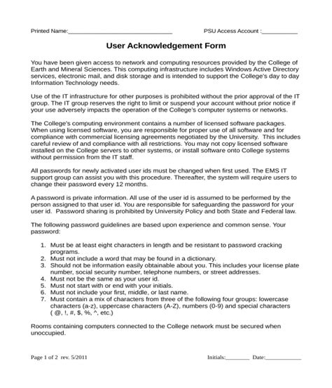 FREE 6+ End User Acknowledgment Forms in PDF