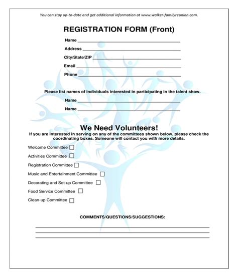 FREE 6+ Family Reunion Registration Forms in PDF MS Word Excel