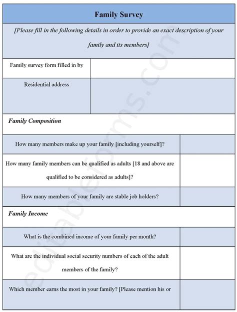 FREE 6+ Family Survey Forms in PDF