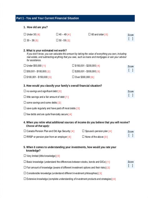 FREE 6+ Investor Questionnaire Forms in PDF Ms Word