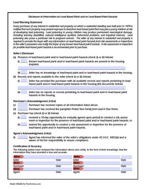 FREE 6+ LeadBased Paint Disclosure Forms in PDF MS Word