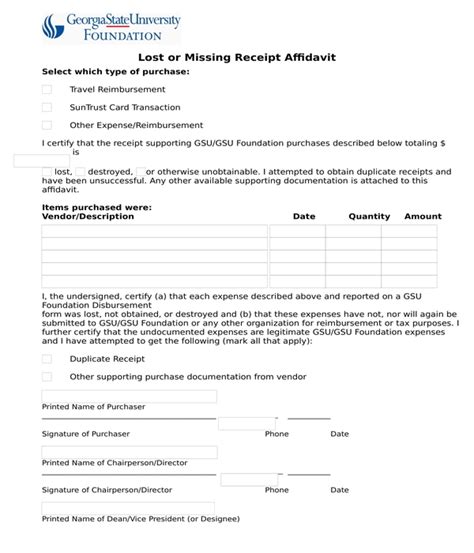FREE 6+ Lost Receipt Forms in PDF MS Word Excel