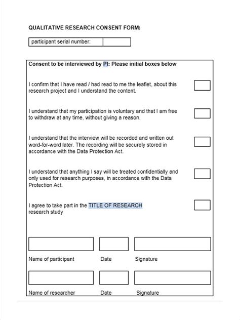 FREE 6+ Research Consent Forms in PDF MS Word