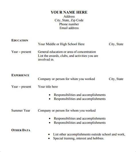 FREE 6+ Sample Blank CV Templates in PDF MS Word