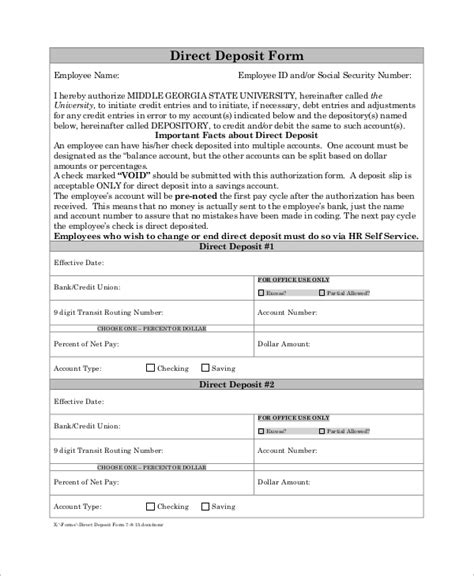 FREE 6+ Sample Social Security Direct Deposit Forms in PDF
