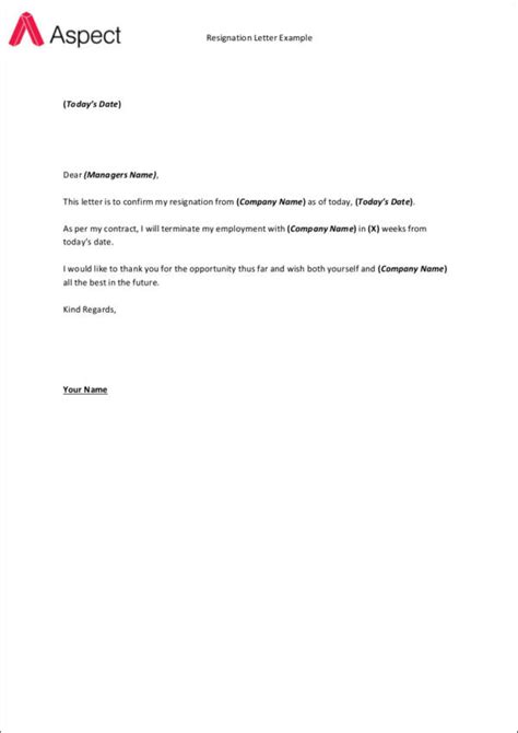 FREE 64+ Sample Resignation Letter Templates in PDF MS Word