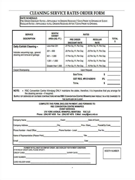 FREE 7+ Cleaning Service Forms in PDF MS Word