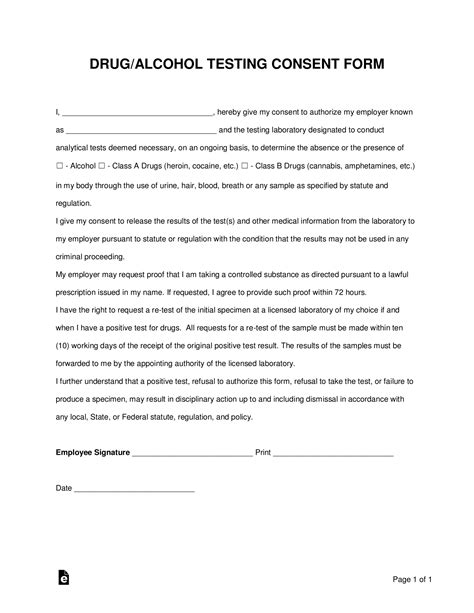 FREE 7+ DrugAlcohol Testing Consent Forms in PDF MS Word