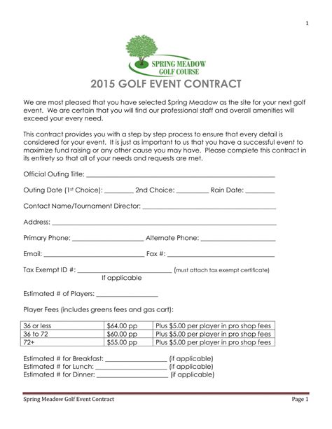 FREE 7+ Golf Contract Forms in PDF