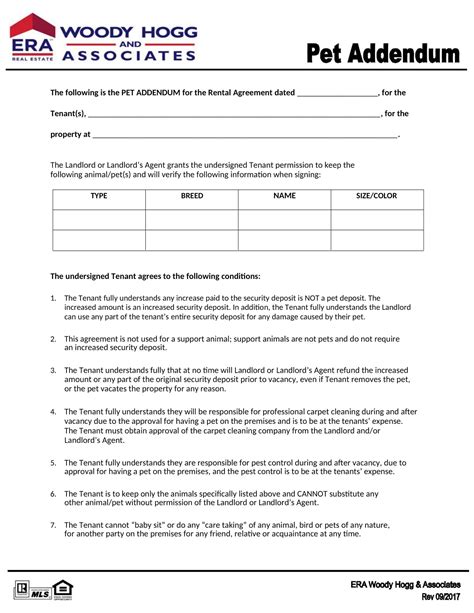 FREE 7+ Pet Addendum Forms in PDF MS Word