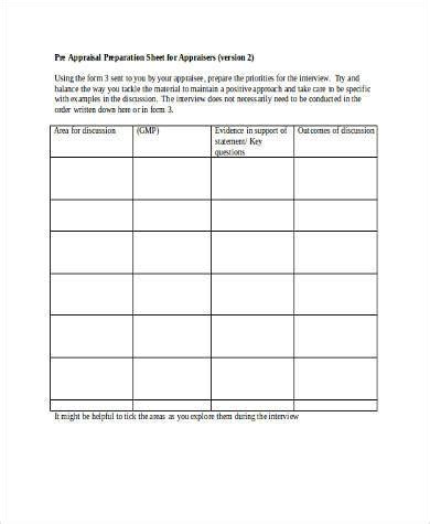 FREE 7+ PreAppraisal Forms in PDF MS Word