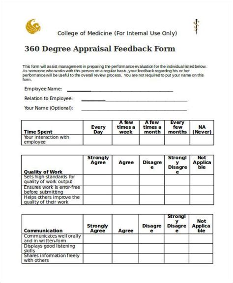 FREE 7+ Sample 360Degree Feedback Forms in MS Word PDF