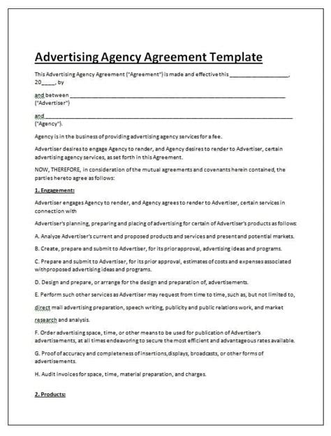 FREE 7+ Sample Advertising Contract Agreement Templates in MS Word PDF Google Docs Apple Pages