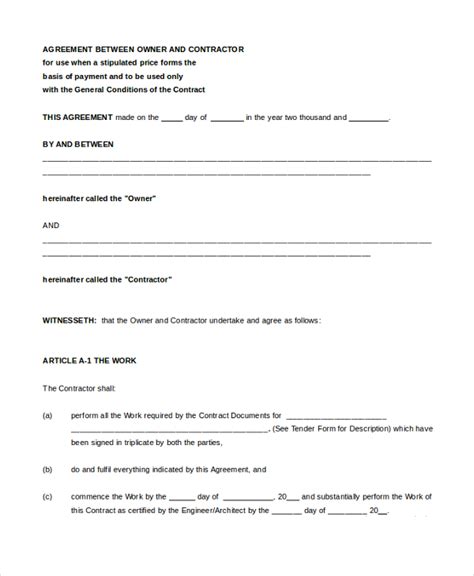 FREE 7+ Sample Contract Agreement Forms in MS Word PDF