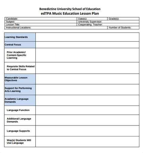 FREE 7+ Sample Music Lesson Plan Templates in PDF PSD