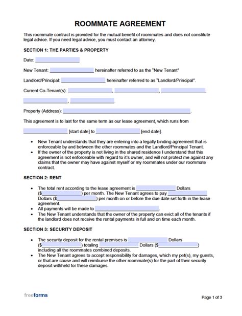 FREE 7+ Sample Roommate Rental Agreement Forms in PDF MS Word