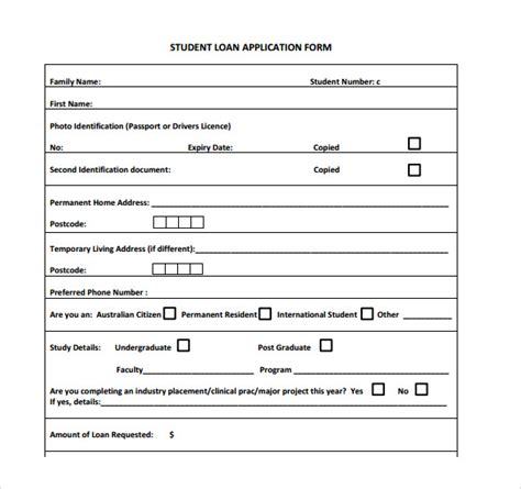 FREE 7+ Sample Students Loan Application Forms in PDF MS Word