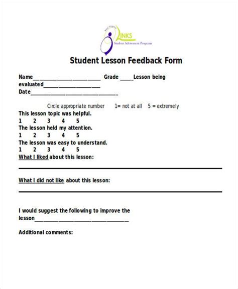 FREE 7+ Student Feedback Forms in PDF MS Word