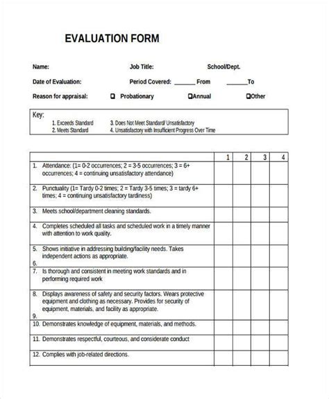 FREE 7+ Work Evaluation Form Samples in PDF
