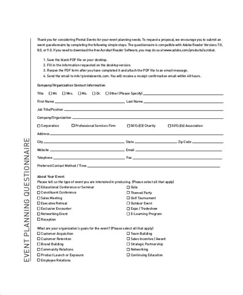 FREE 71+ Questionnaire Samples in PDF MS Word Pages