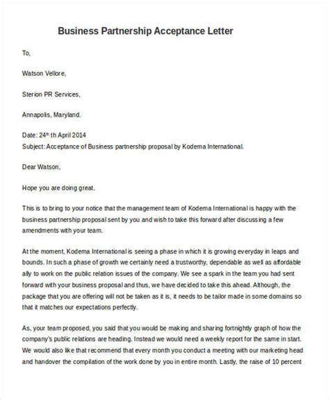 FREE 76+ Acceptance Letter Templates in MS Word Pages Google Docs PDF
