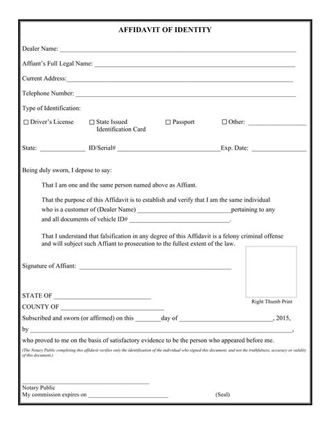 FREE 8+ Affidavit of Identity Forms in PDF