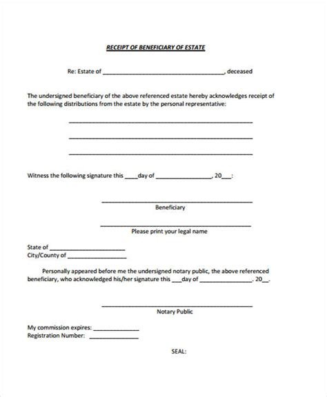 FREE 8+ Beneficiary Release Forms in PDF MS Word
