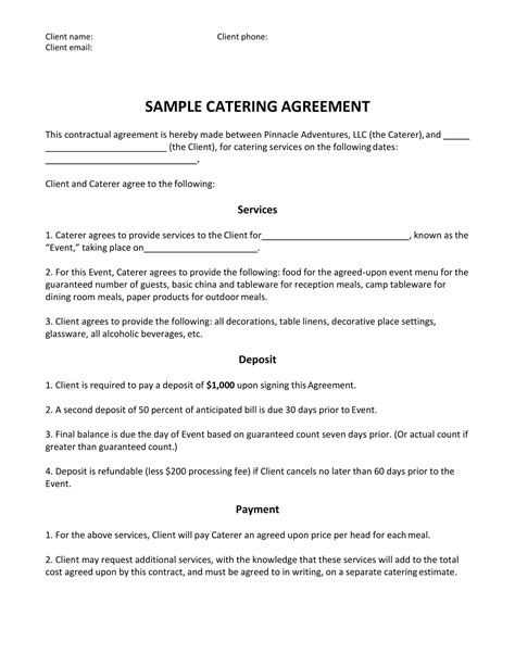 FREE 8+ Catering Contract Forms in PDF MS Word