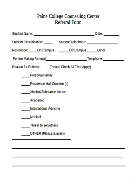 FREE 8+ Counseling Referral Forms in MS Word PDF