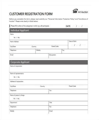FREE 8+ Customer Registration Forms in PDF MS Word Excel